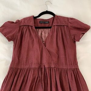Christy Dawn - Dawn Dress for sale. Maroon and white polka dot.